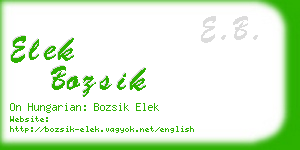 elek bozsik business card